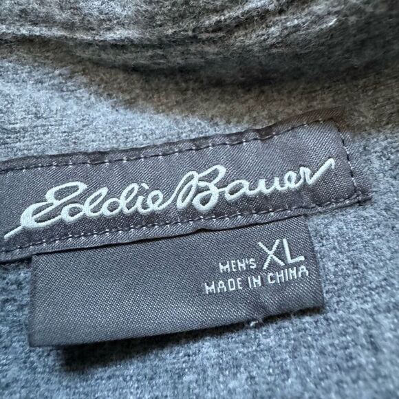 Eddie Bauer Button Up Shirt Grey Heavy Shirt Men’s XL 100% Cotton - Picture 7 of 11